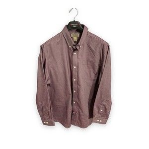 DULUTH TRADING Mens XL Relaxed Fit Long Sleeve Flannel Shirt Burgundy Heather